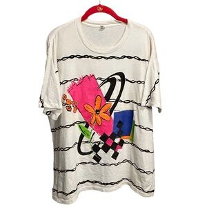 Vintage The Body Co Flower T Shirt 100% Cotton Double Sided OS Single Stitch